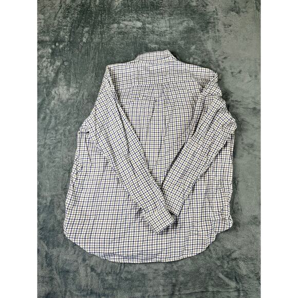 Men’s Austin Reed London button shirt XL 2-ply cotton plaid check dress casual - Picture 8 of 11